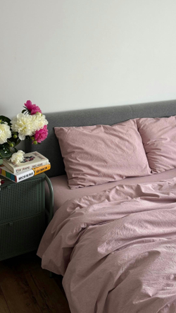 КПБ 2 сп с простыней на рез. 160х200 ВАРЕНЫЙ ХЛОПОК "Пыльная роза"