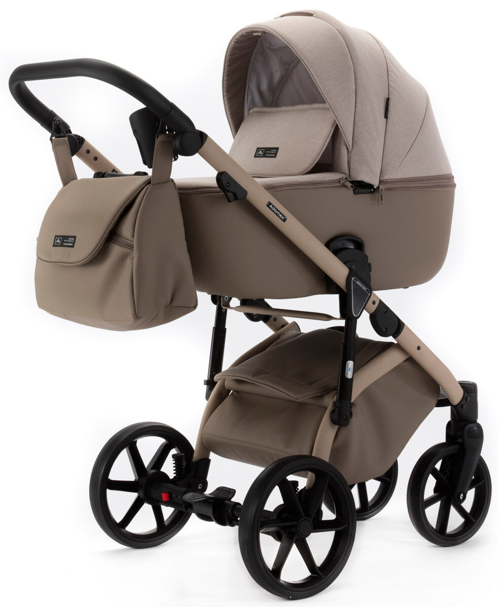 Детская коляска Adamex Nola Natura 3 в 1 N-4-CAPPUCCINO (СВ.БЕЖ + Т.БЕЖ.КОЖА)