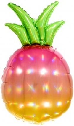 Шар (32""/81 см) Фигура, Ананас, Золотисто-розовый, Голография, 1 шт. 400 р. А147