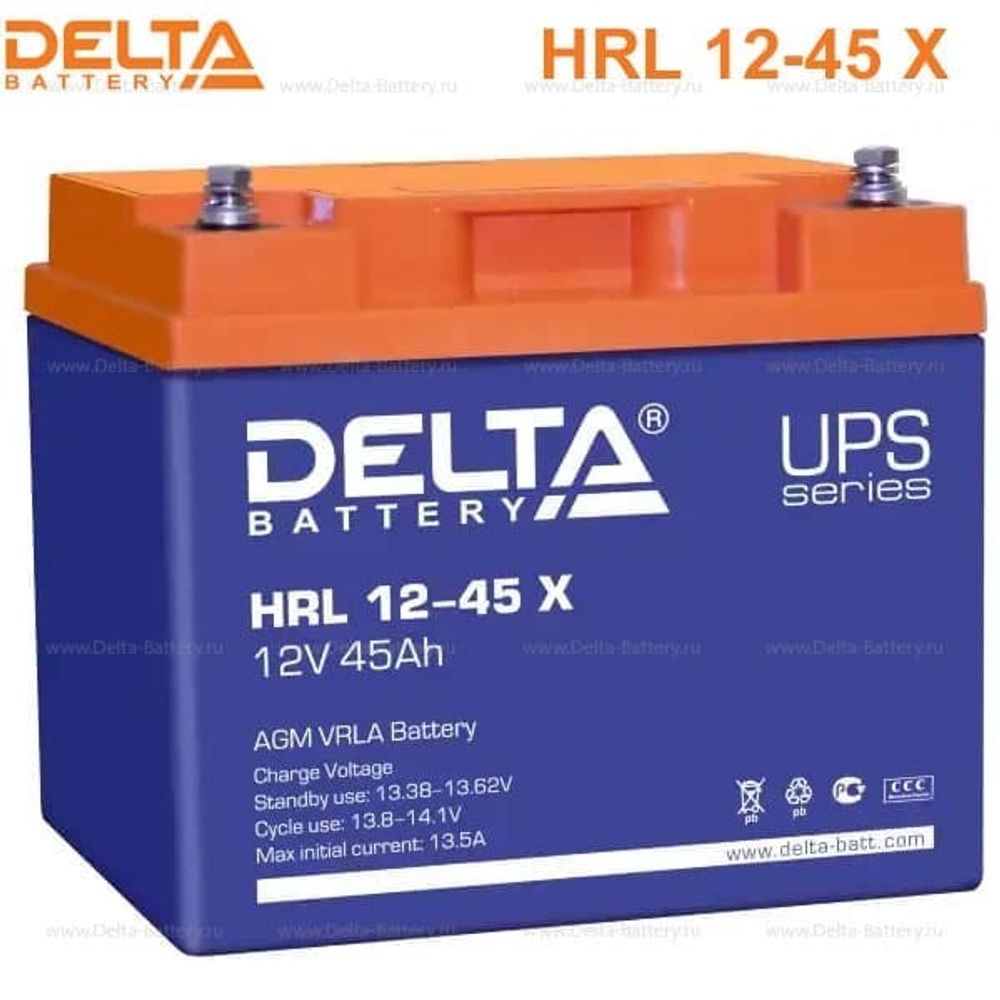 Аккумуляторная батарея Delta HRL 12-45 X (12V / 45Ah)