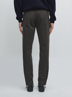 Massimo Dutti Зауженные брюки из саржи, серый