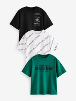 Футболка для мальчика Next E69-781, 3 шт., Зеленый, Белый, Черный