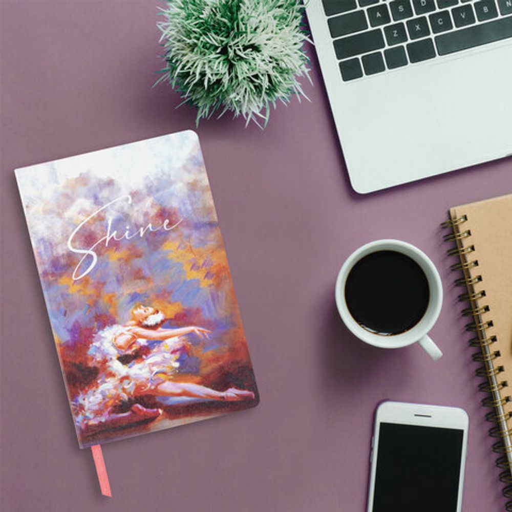 Ежедневник недатированный А5 (138х213 мм), BRAUBERG VISTA, под кожу, гибкий, 136 л., "Ballet", 112002