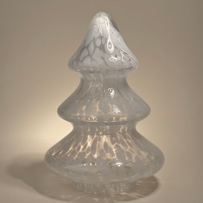 Декор Елка 27*19*19см, стекло, прозрачно-белая