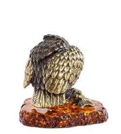 Народные промыслы AM-1242 Фигурка «Орел с рыбой» (латунь, янтарь)