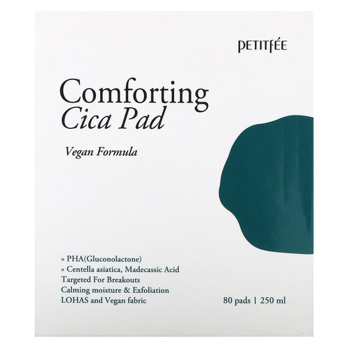 Petitfee, успокаивающие диски для лица Cica, 80 шт., 250 мл