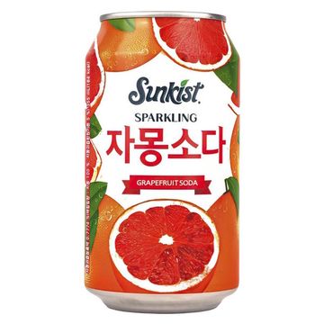 Газированный напиток Sunkist Grapefruit Soda со вкусом грейпфрута, 355 мл (Корея)