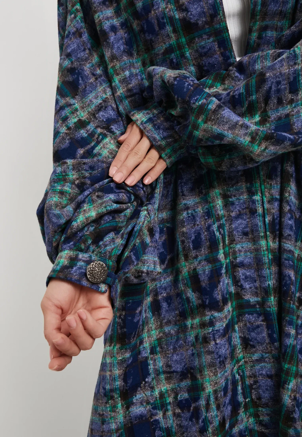 Рубашка Кардиган синяя клетка