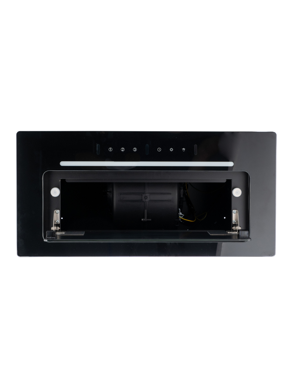 Вытяжка кухонная MACBI Ledy-60GT (BLACK) черный, D150мм,1200м3/ч, полновстраиваемая, мотор 230Ватт, стекло 60см, управл. сенсорное + управл. жестами