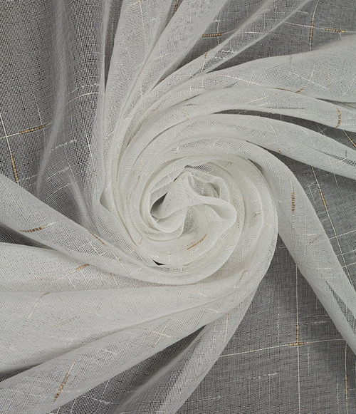 Тюль Legrand Лен белый с золотом с утяжелителем