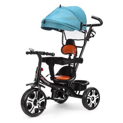 Велосипед 3-х колесный с ручкой и крышей 10*8 EVA, ассорт. (008)