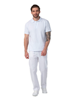 Поло медицинское мужское Dr. Nice DRN510 c отложным воротником, синий, 48