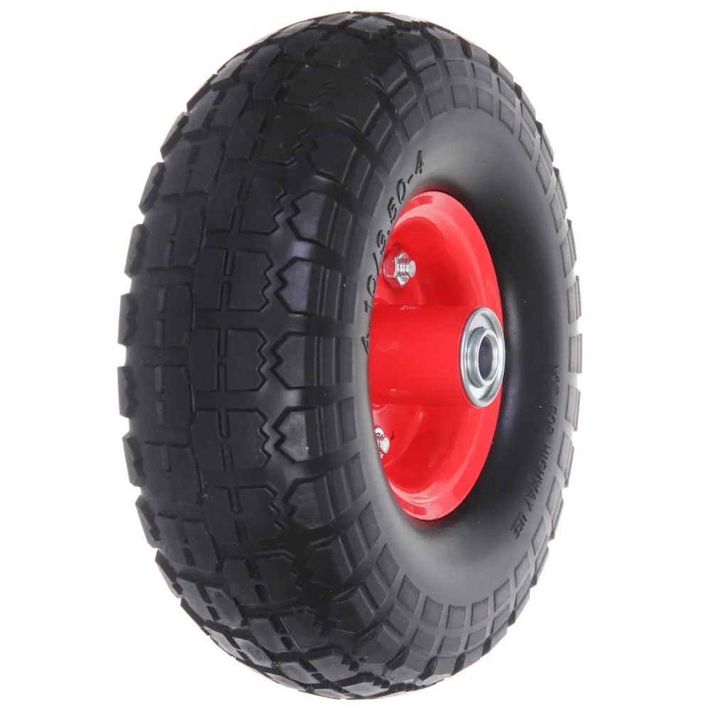 Колесо к тачке 10» 3,50-4 (ось 16мм) вспененный полиуретан