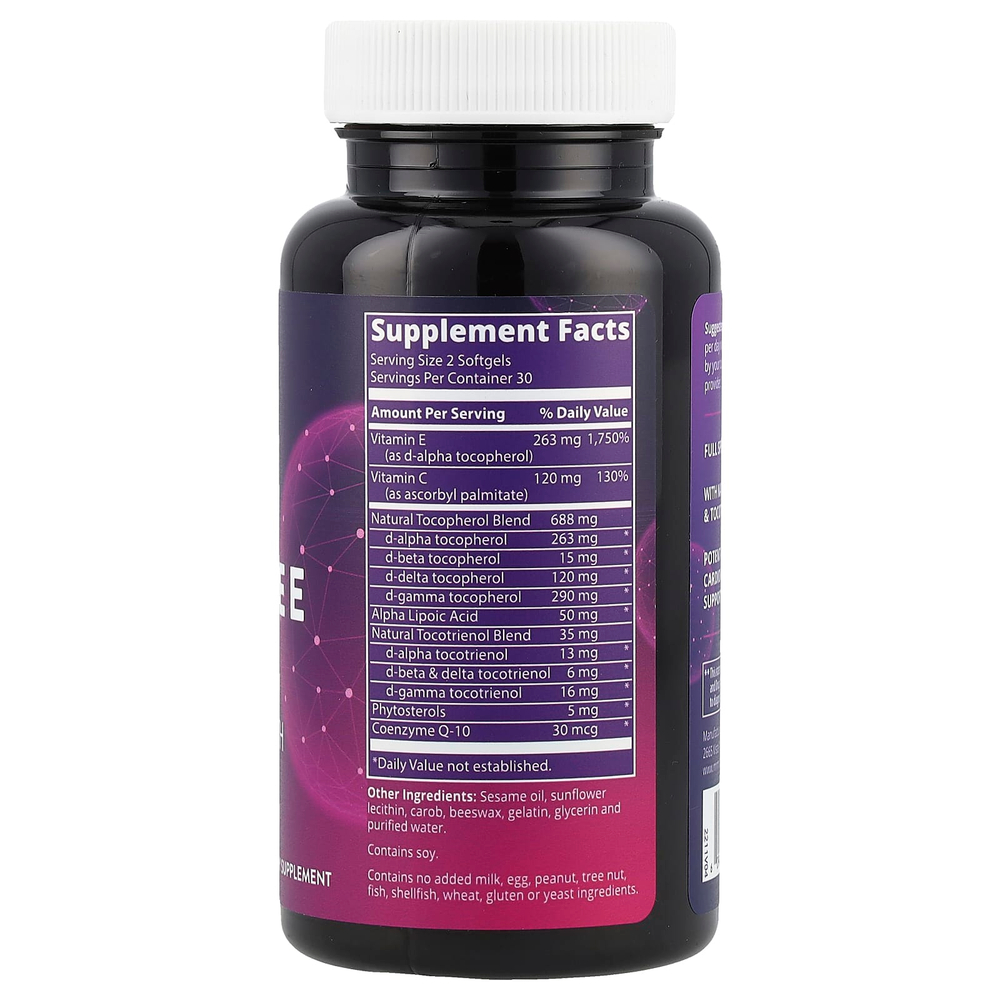 MRM Nutrition, комплекс с витамином E, 60 мягких таблеток