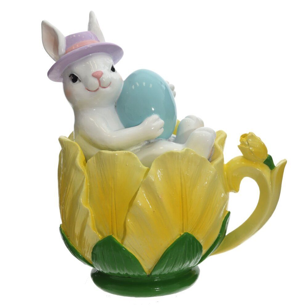 GAEM Фигурка декоративная "Заяц в чашке", L10 W7,5 H12,5 см