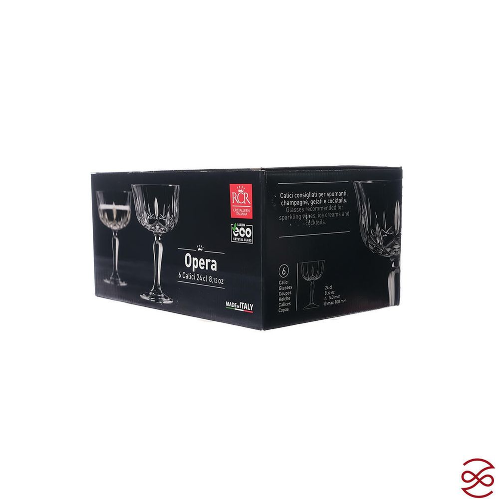 Набор креманок Opera AS Crystal золотая полоса 240 мл (6 шт)