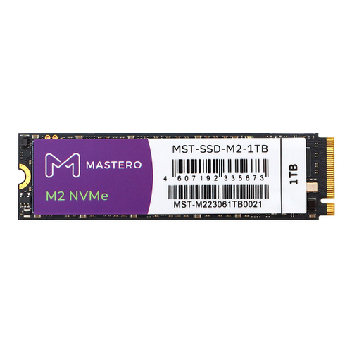 SSD Mastero 1Тб, M.2 2280, NVMe, Retail, TLC, PCIe3.0, Чтение:3300мб/с, Запись:3100мб/с (MST-SSD-M2-1TB)