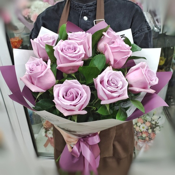 Букет из 9 роз сорта "Ocean song"