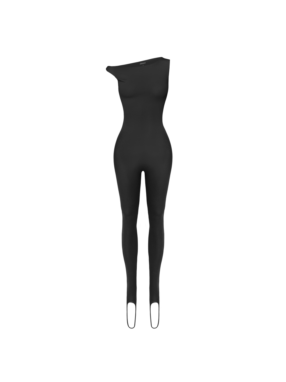 black asymmetric catsuit