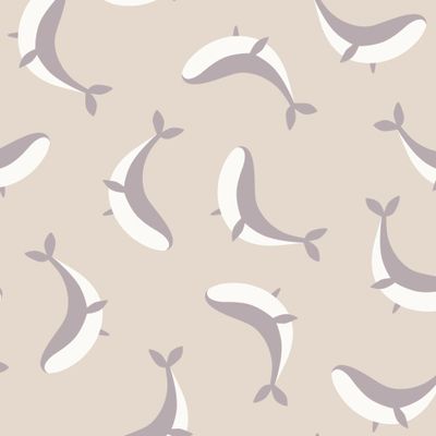 Киты на бежевом фоне