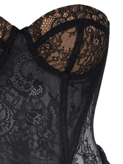 Платье макси кружевное корсетное