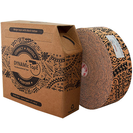 Тейп динамический Dynamic Tape, DT50TTB, шир. 5 см, дл. 31 м, цвет телесный с черным тату