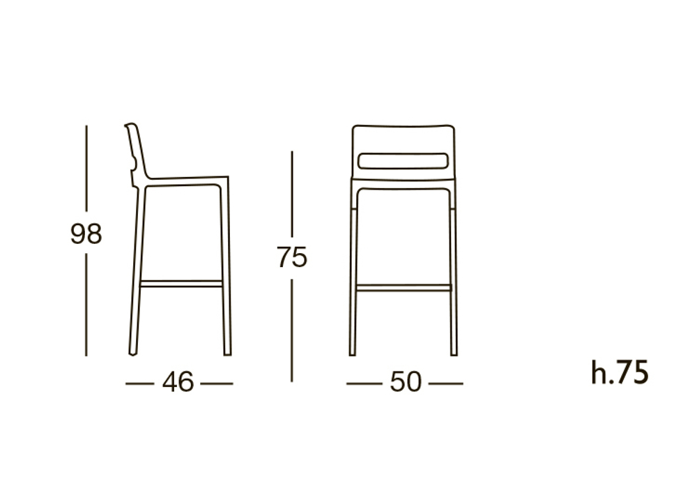 Стул барный пластиковый Scab Design Divo, оранжевый