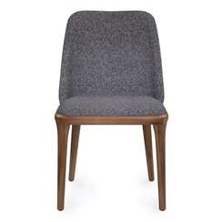 Стул Bruno, серый, ножки орех