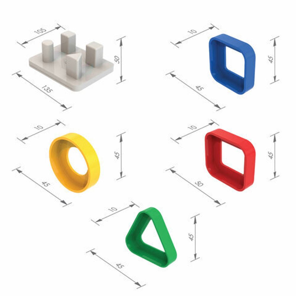 Игра-сортер дидактическая "Веселые фигурки", пластиковая, 12 элементов, НОРДПЛАСТ, 801