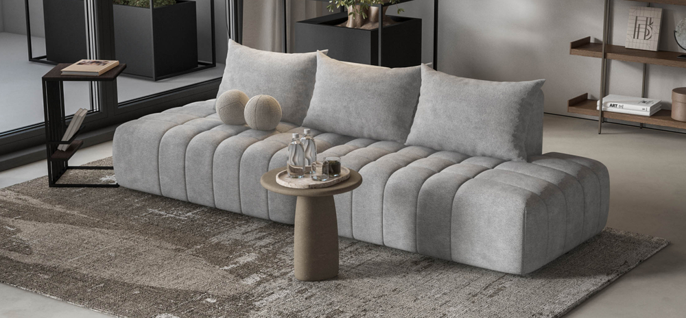 Диван прямой Босс Твин Шенилл Клауд серый