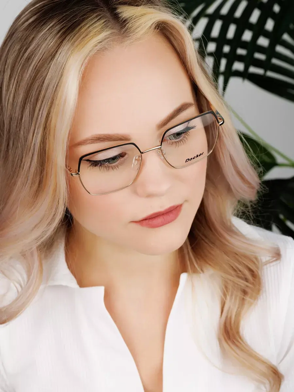 Оправа для очков женская брендовая золотистая