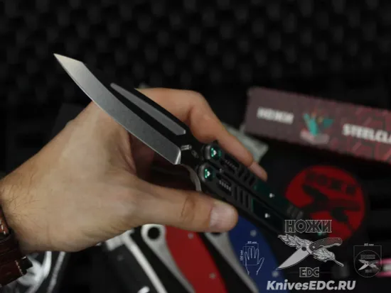 Нож бабочка (балисонг) Reptilian Стикс-03 сталь D2, рукоять сталь + алюминий