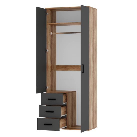 Вегас bts ШК-03 Шкаф дуб каньон/графит, СП