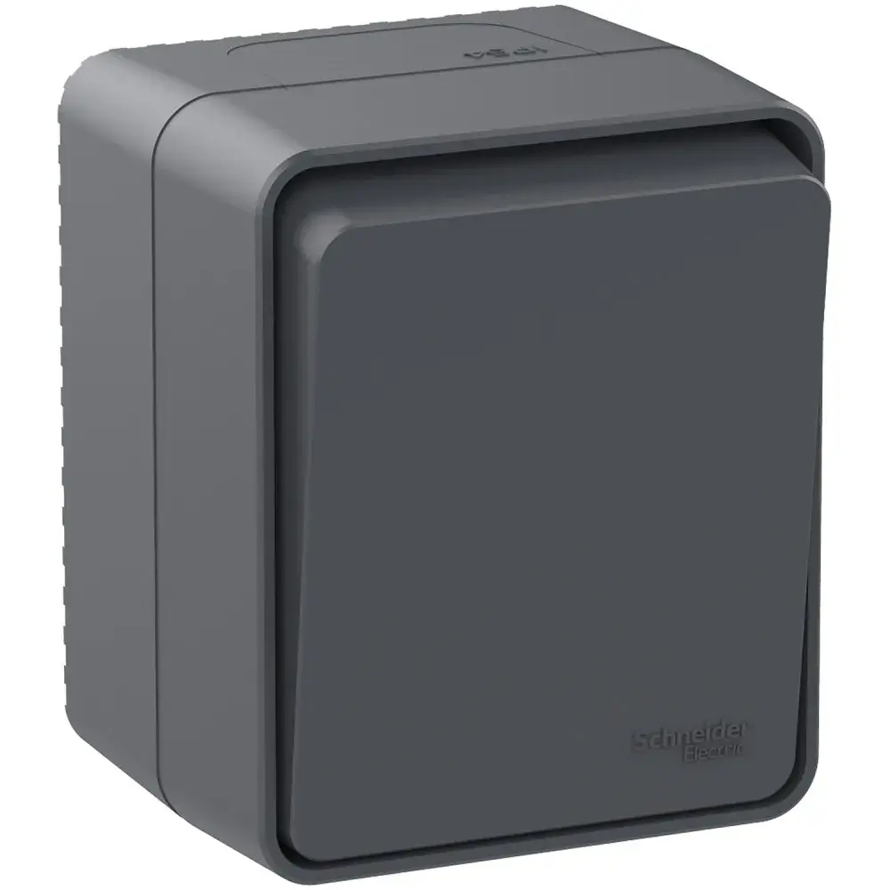 ATLASDESIGN PROFI IP54 О/У 1-клавишный ПЕРЕКЛЮЧАТЕЛЬ, сх.6, 10АХ, АНТРАЦИТ