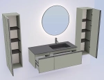 Тумба с раковиной Armadi Art QUATRO 2 140 LUNA/профиль ANTHRACITE/раковина ANTHRACITE
