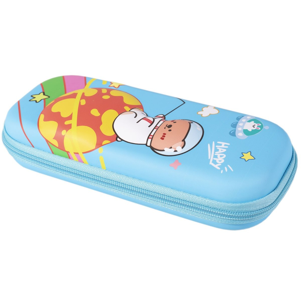 Пенал EVA Alingar, 1 отделение 1 откидная планка, карман сетка, молния, объем рисунок, 95 х 220 мм, "We are bears", мишка космонавт