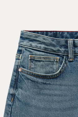 ZARA ДЖИНСЫ Z1975 RELAXED FIT СО СРЕДНЕЙ ПОСАДКОЙ, ВЫЦВЕТШИЙ СИНИЙ