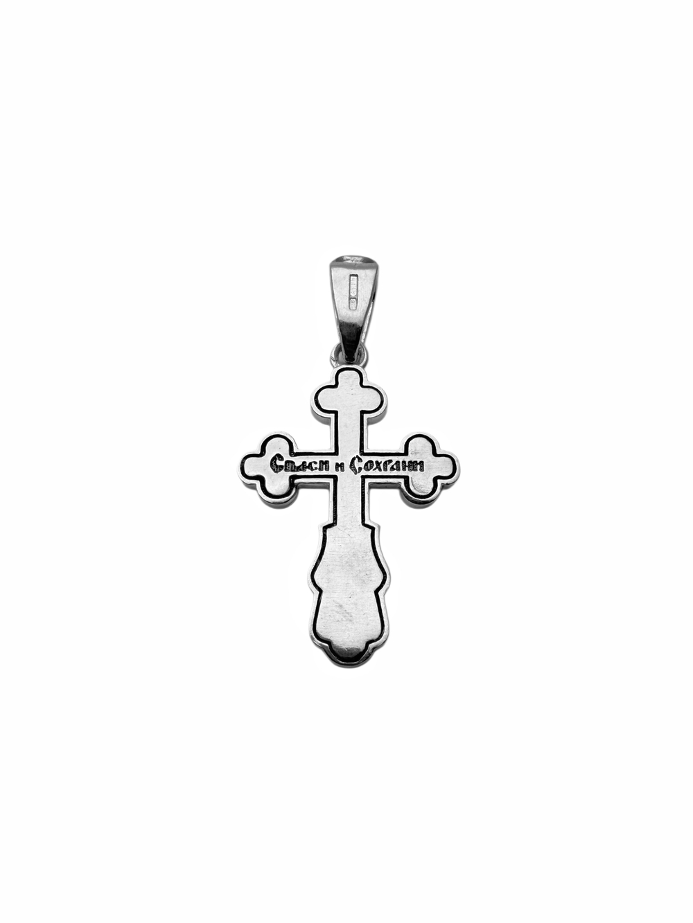 Крест из серебра/Чернение/С подвижным ухом