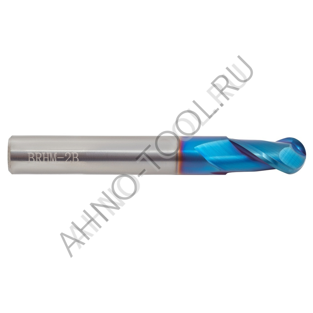 Фреза твердосплавная сферическая 10мм (L=75, l=20, хв=10) Z2 35° по закаленной стали BRHM-2B-R5.0 HR