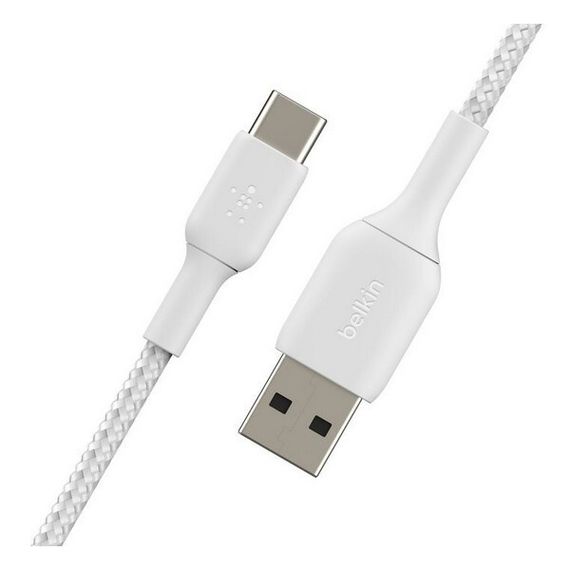 Кабель Belkin BoostCharge Braided USB-A - USB Type-C 2м (CAB002bt2MWH) White