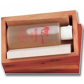 Набор для заточки ножей (мягк. и тврд. камн, бут. масла 84,9 гр. в кедр.кор.) Katz Knives KZ/HOS