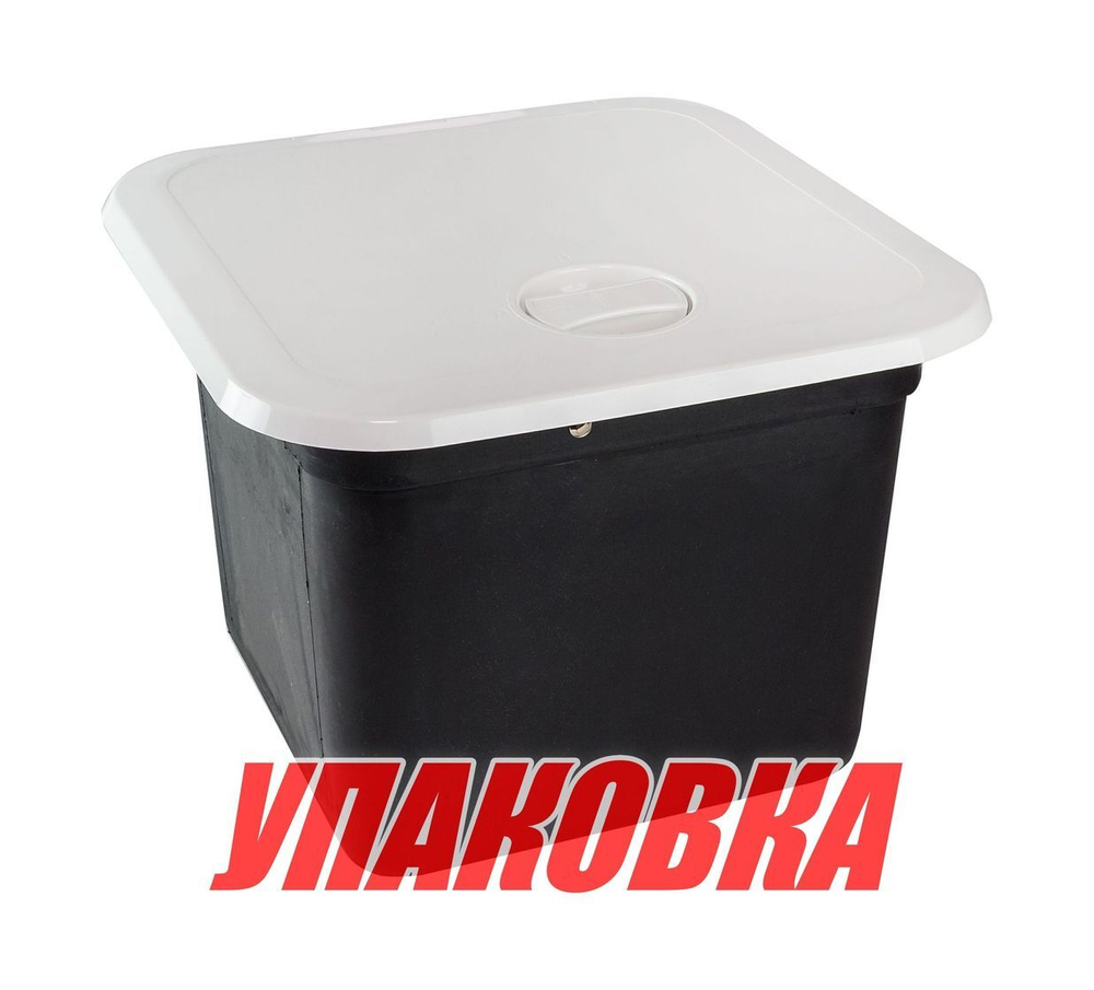 Ящик врезной с крышкой, белый, 374х374х250 мм (упаковка из 2 шт.)