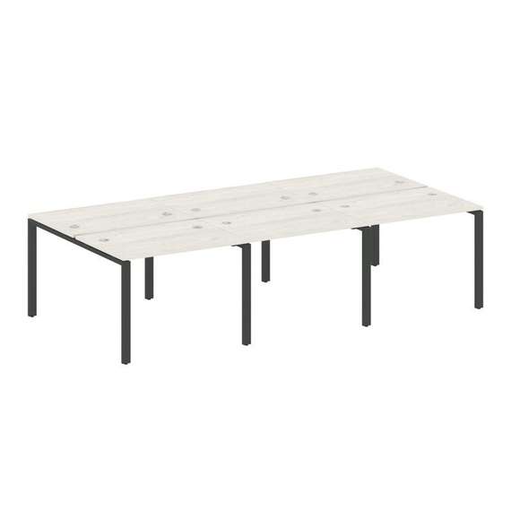 Metal System Рабочая станция на 6 мест на П-образном м/к БП.СМ-6.1 Дуб Наварра/Металл Антрацит 3000*