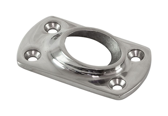 Основание стойки леера 1" (25.4 мм), 45 град, прямоугольное под сварку