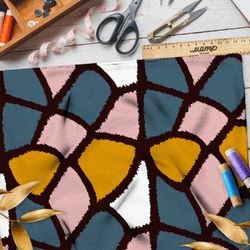 Ткань шелк Армани ненасыщенный крупный витраж