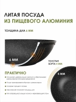 Сковорода ВОК "Мечта" Гранит с несъемной ручкой 28 см