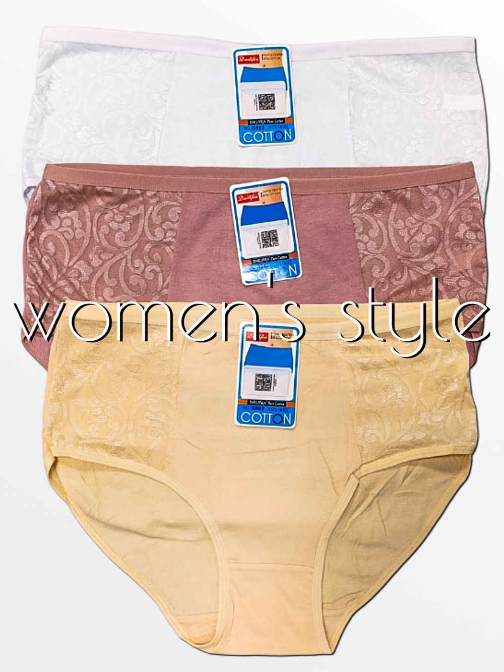 8862 Трусы женские однотонные, микс (6XL)