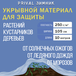 Зимний укрывной материал для растений Prival Зимник-250, 1х10м