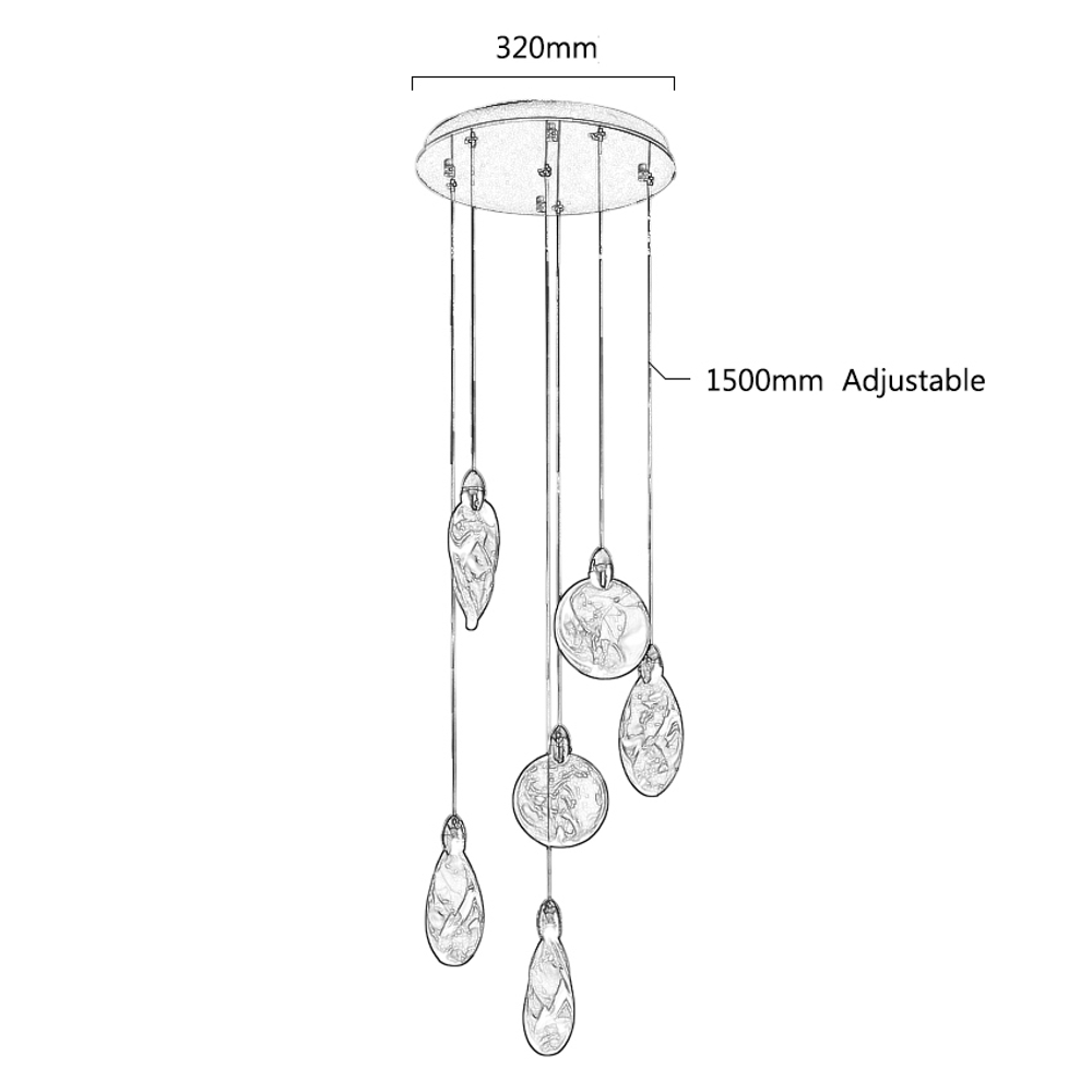 Подвесной светильник MT9176-6H titanium gold