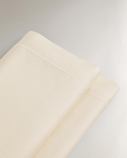 Zara Home - Простыня из сатина с подолом (300 нитей), экрю, 290x280 см